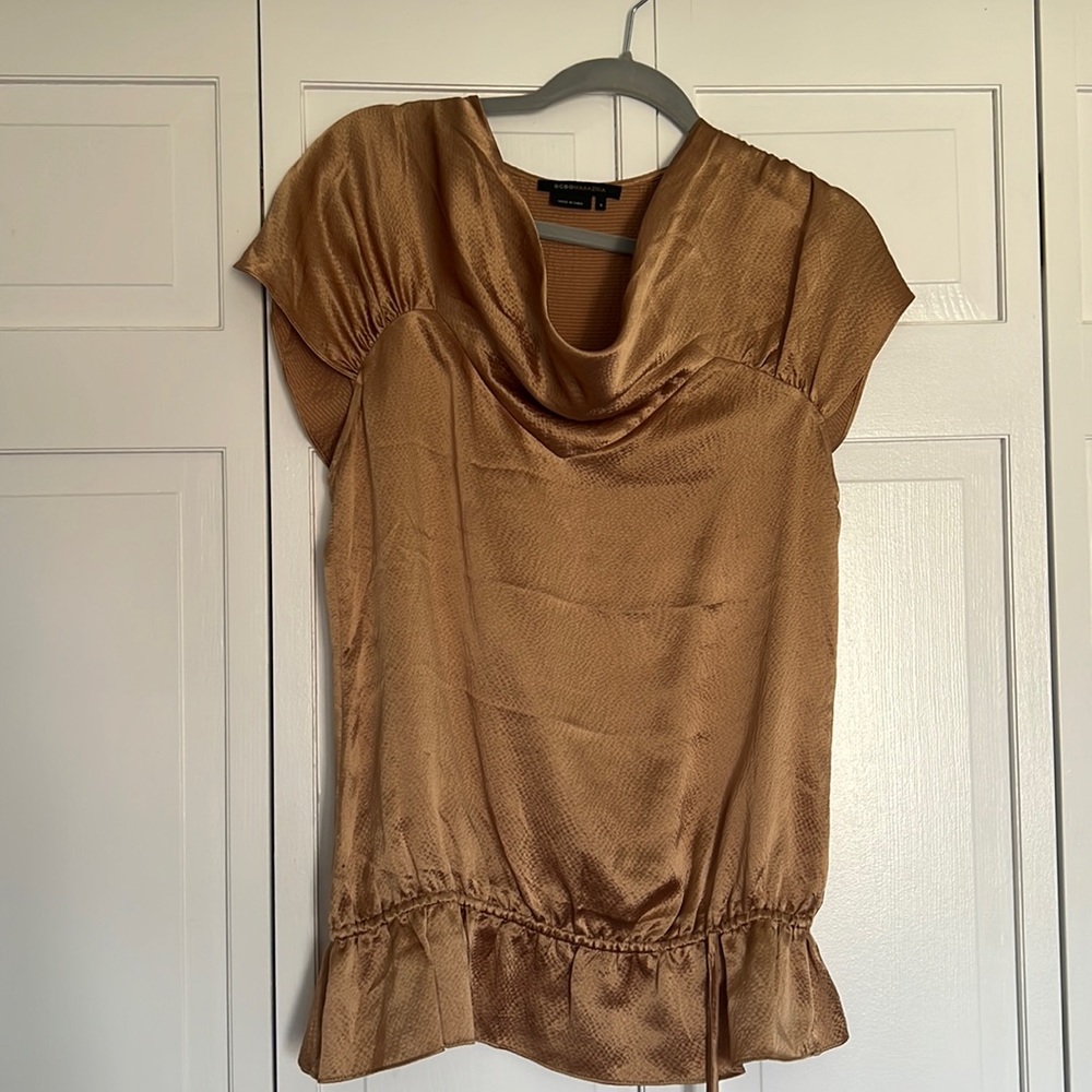 Bcbg maxazria gold blouse